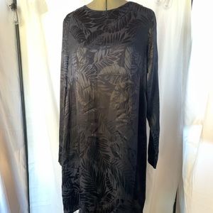 H&M Navy Blue leaves print dress